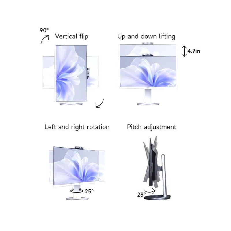AOC Alles-in-één Zakelijk Desktop 23,8" FHD-scherm AMD R5 5600G-processor 16 GB RAM ITB SSD Windows 11 Home Wi-Fi PC Kantoorwerk