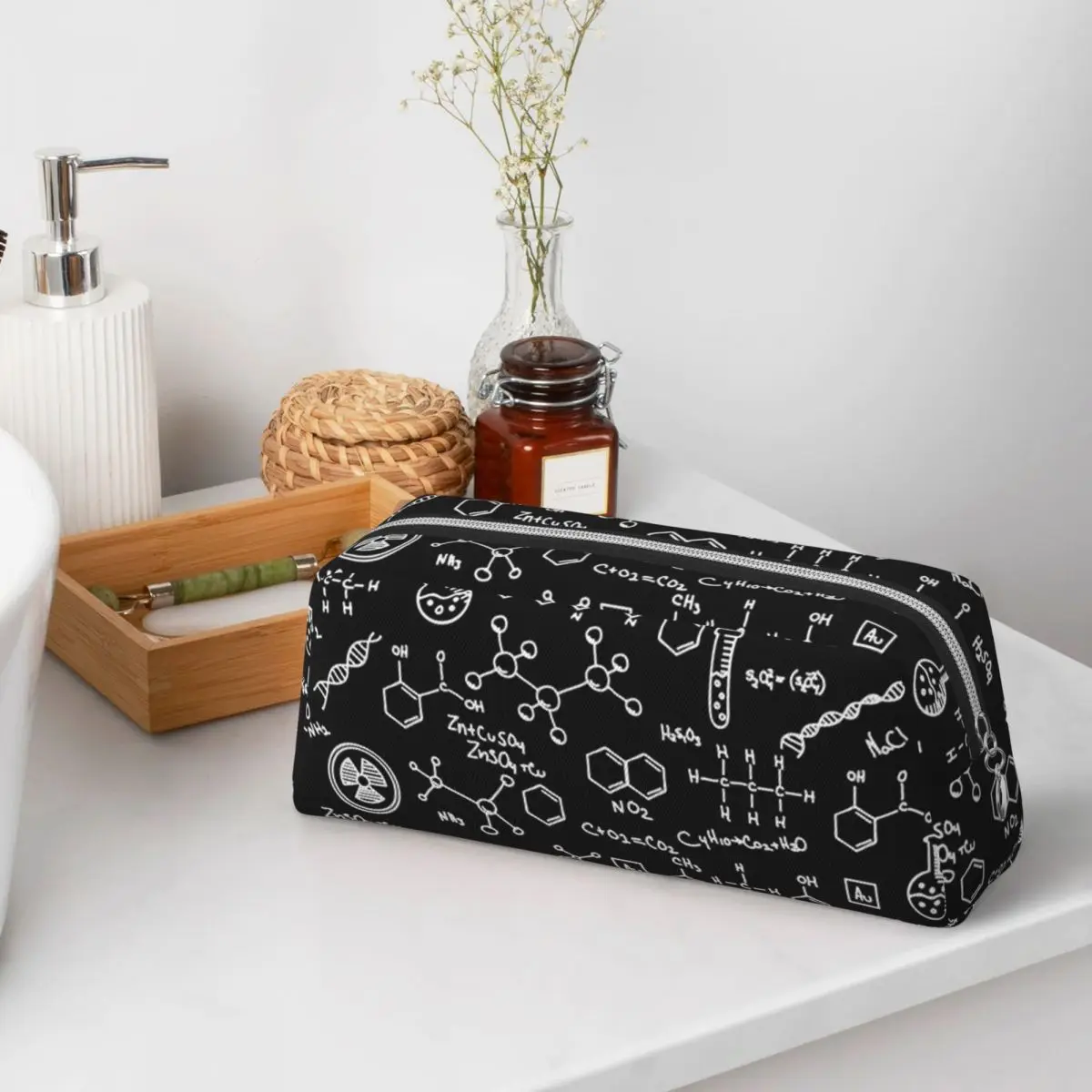 Science Chemistry Pattern Pencil Cases for Students Gifts Pen Box Pencil Bag Pencil Pouch Pen Holder