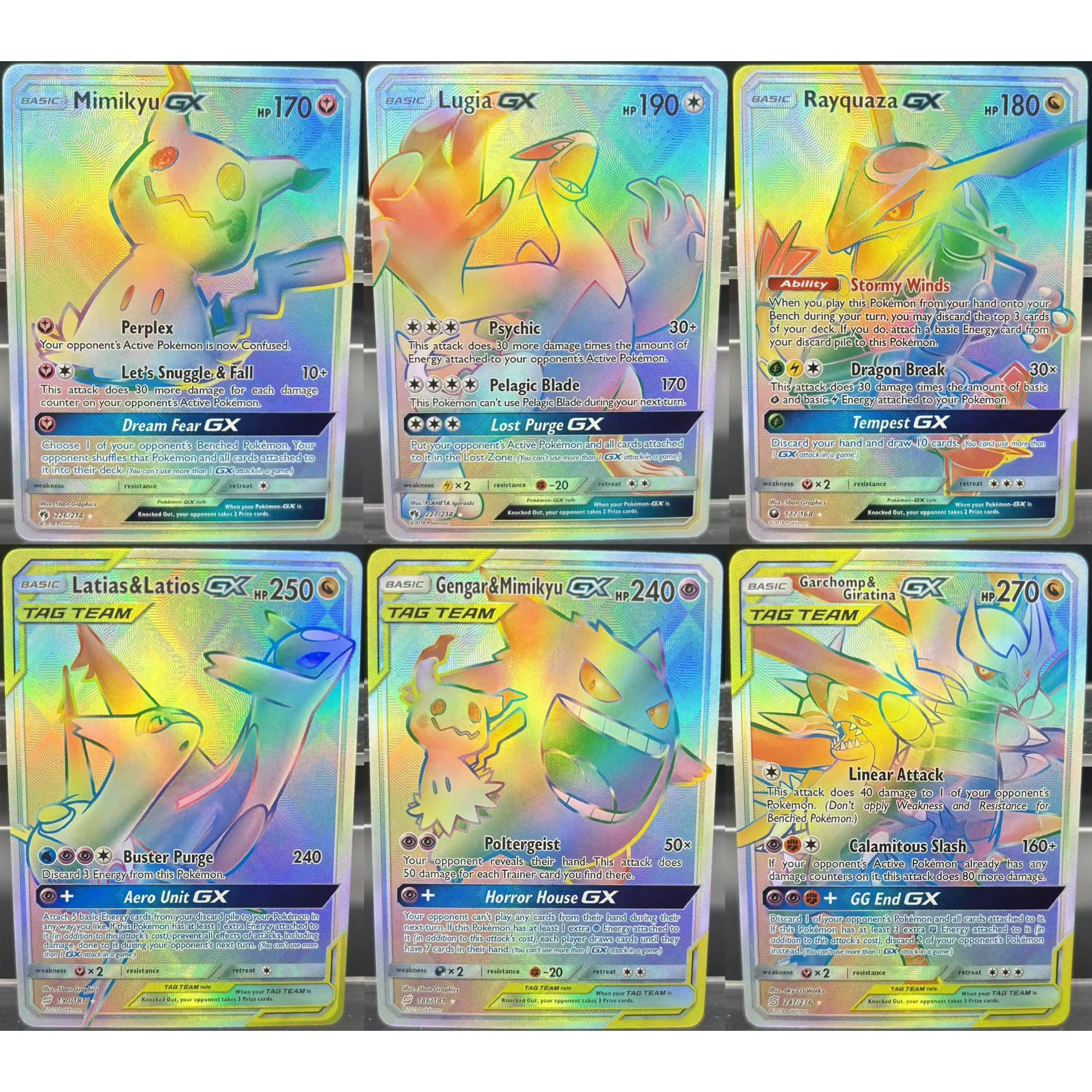 

5 шт./компл. Diy Self Made PTCG английский Lugia Mimikyu Gengar Zekrom Giratina флэш-карта классическая игра аниме коллекционная карта подарок