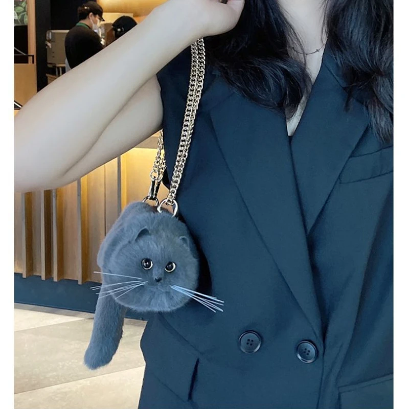 Shoulder Bag for Women Cute Cat Handbag Handmade Cat Doll Bag Female Birthday Gift Mini Messenger Bags Crossbody