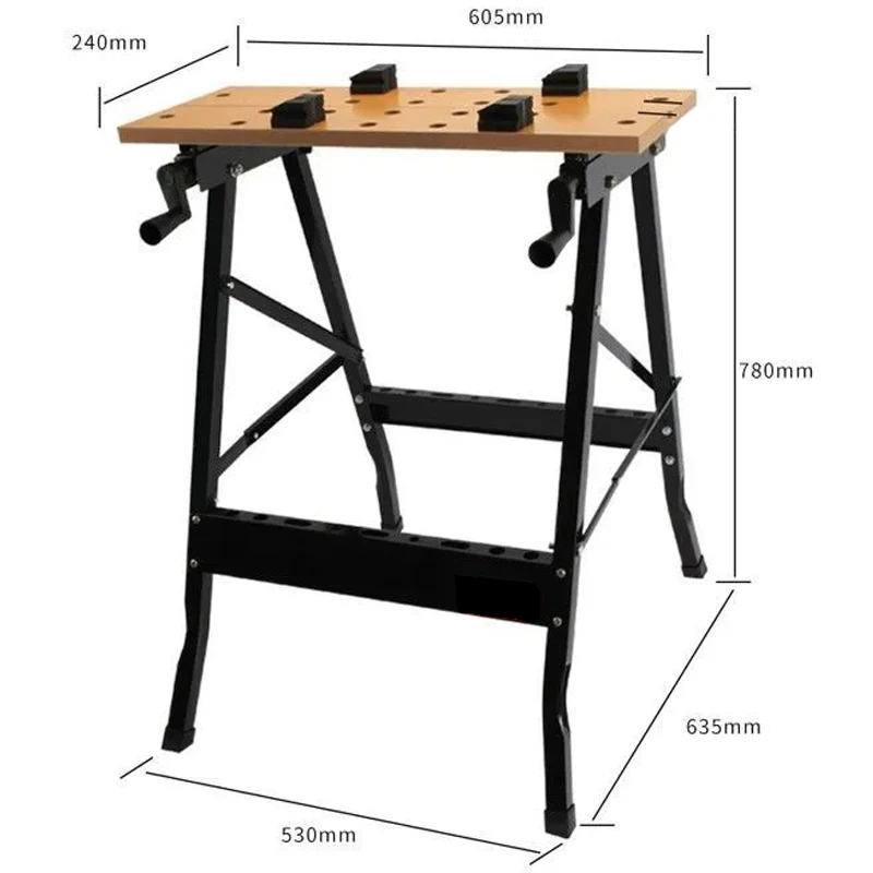 Multifunctional Woodworking Workbench Workbench Tool Rack, Height/Angle Adjustable, Woodworking Saw Table, Steel Frame