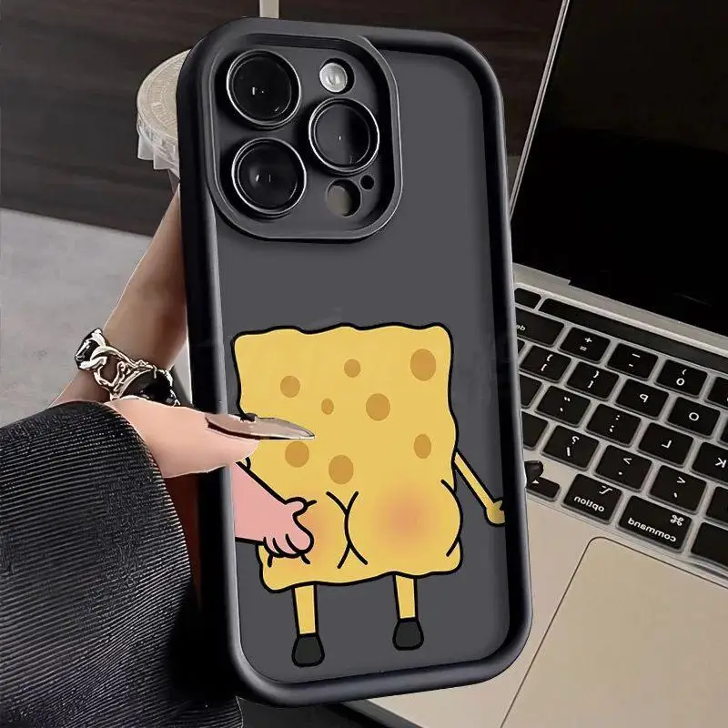 Funny SpongeBobs Pattern Case For OPPO Find X8 Reno 11 12 11f 12f 10 Pro A3X A58 A78 A17 A16 Cover Silicone