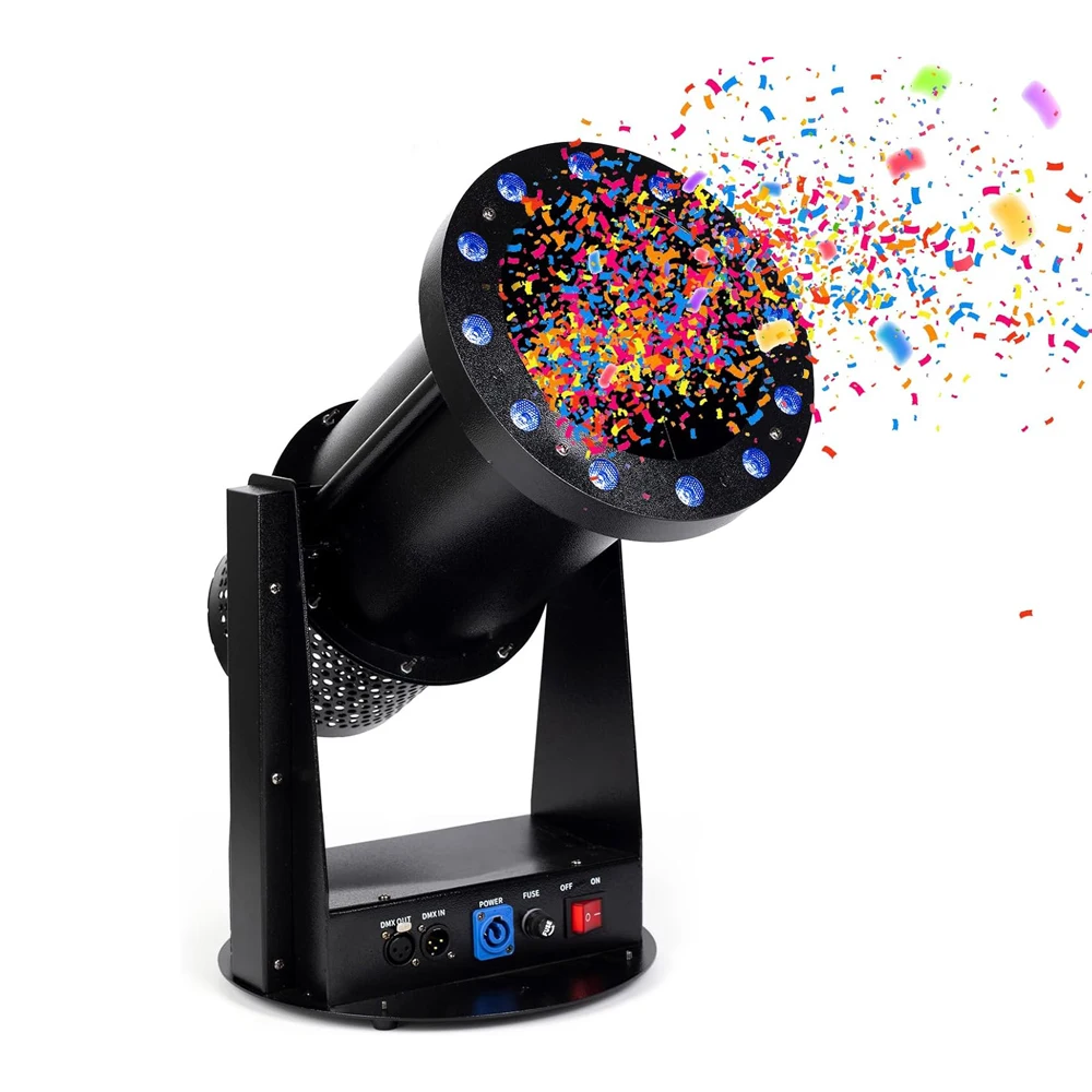 LED 1200W Confetti Machine  DMX Electric Remote Control Party Wedding Confetti Cannons Machine