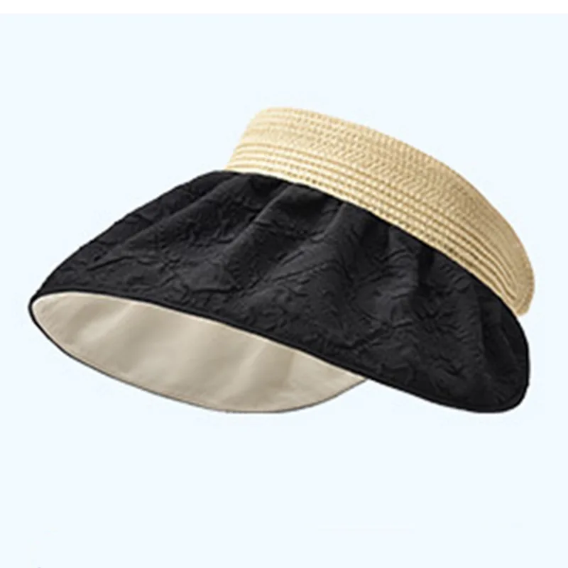 Summer travel sunshade sunblock hat large eaves anti-UV temperament all empty top hat tidal sun hat children\'s straw hat