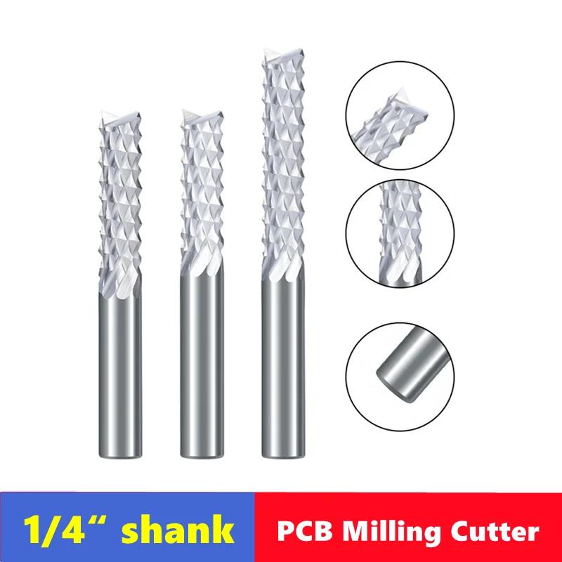 

6.35mm (1/4 ") shank PCB corn milling cutter, hard alloy end milling cutter, used for CNC machining of wood, plastic, PVC, etc