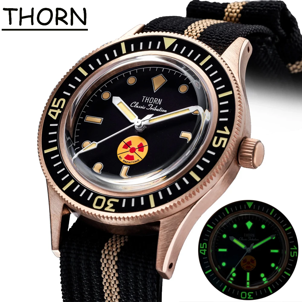 

THORN Classic Men's Watch Non-radiation Vintage 50-Fathoms Tin bronze CUSN8 Diving Watch NH35A Movement Mutomatic Mechanical