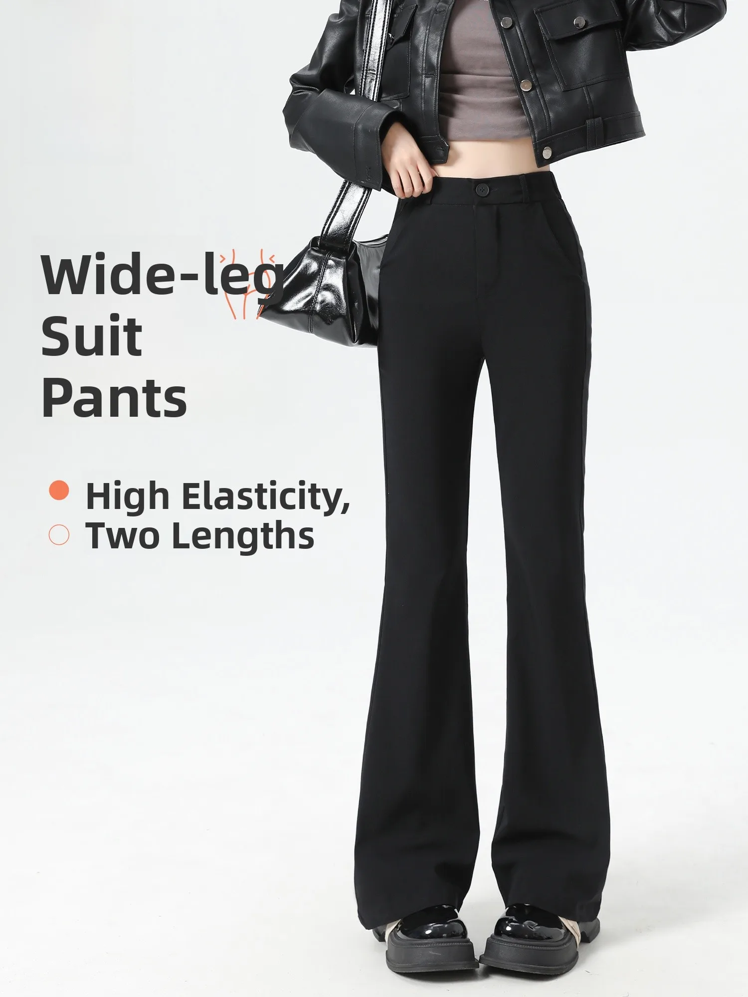 High Waist Draped Wide Leg Pants Women's Suit Style Casual Trousers Fall New Straight Fit Slimming Non-Matching Leggings