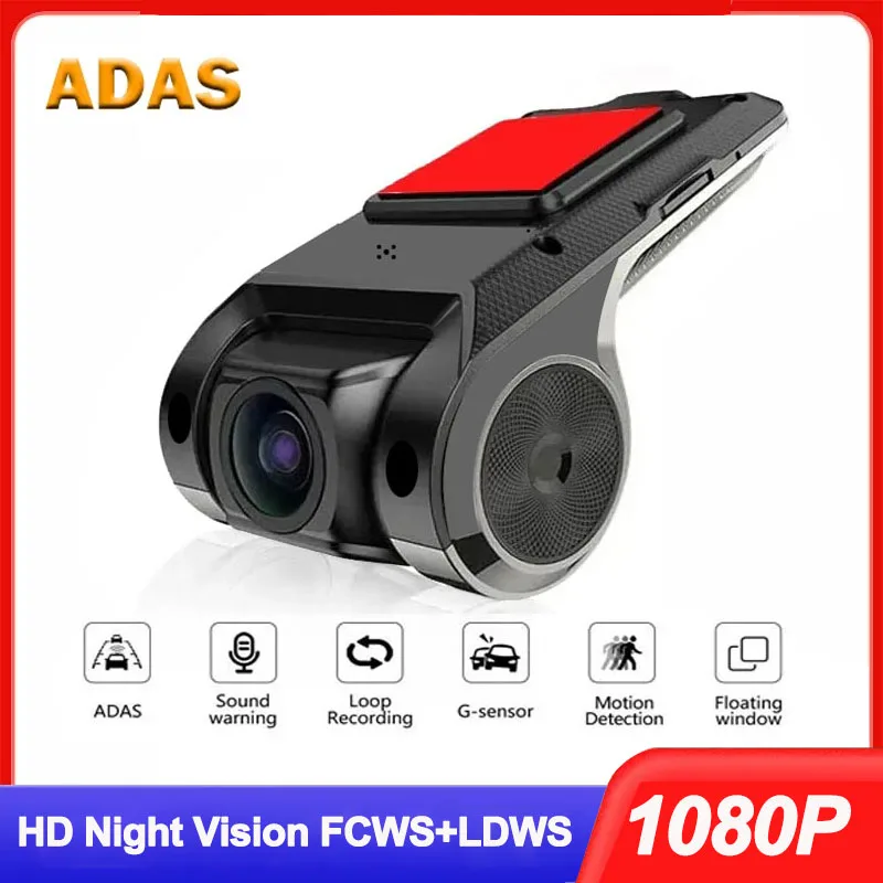 Car Dash Cam USB HD 1080P 170 Degree Wide Angle Car Camera Recorder Front ADAS Dashcam Android DVR Auto Recorder Night Version