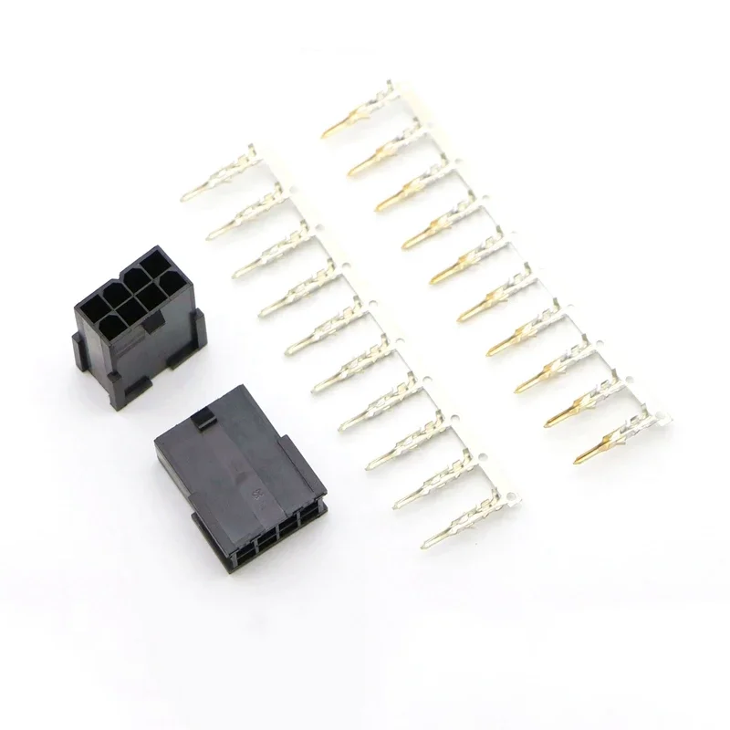 4.2mm 5559 CPU ATX 8Pin Female Connector with 10pcs Terminal pins for PC Modding Extension Modular Cable
