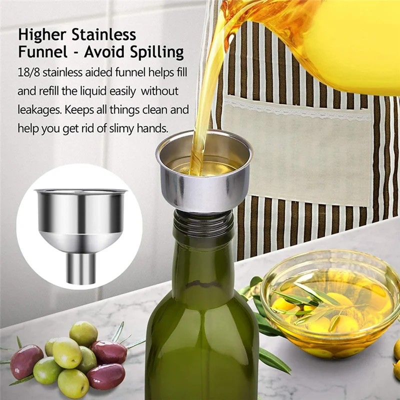 FLYY-distributeur d'huile d'olive en verre et distributeur de vinaigre ensemble bouteille d'huile en
