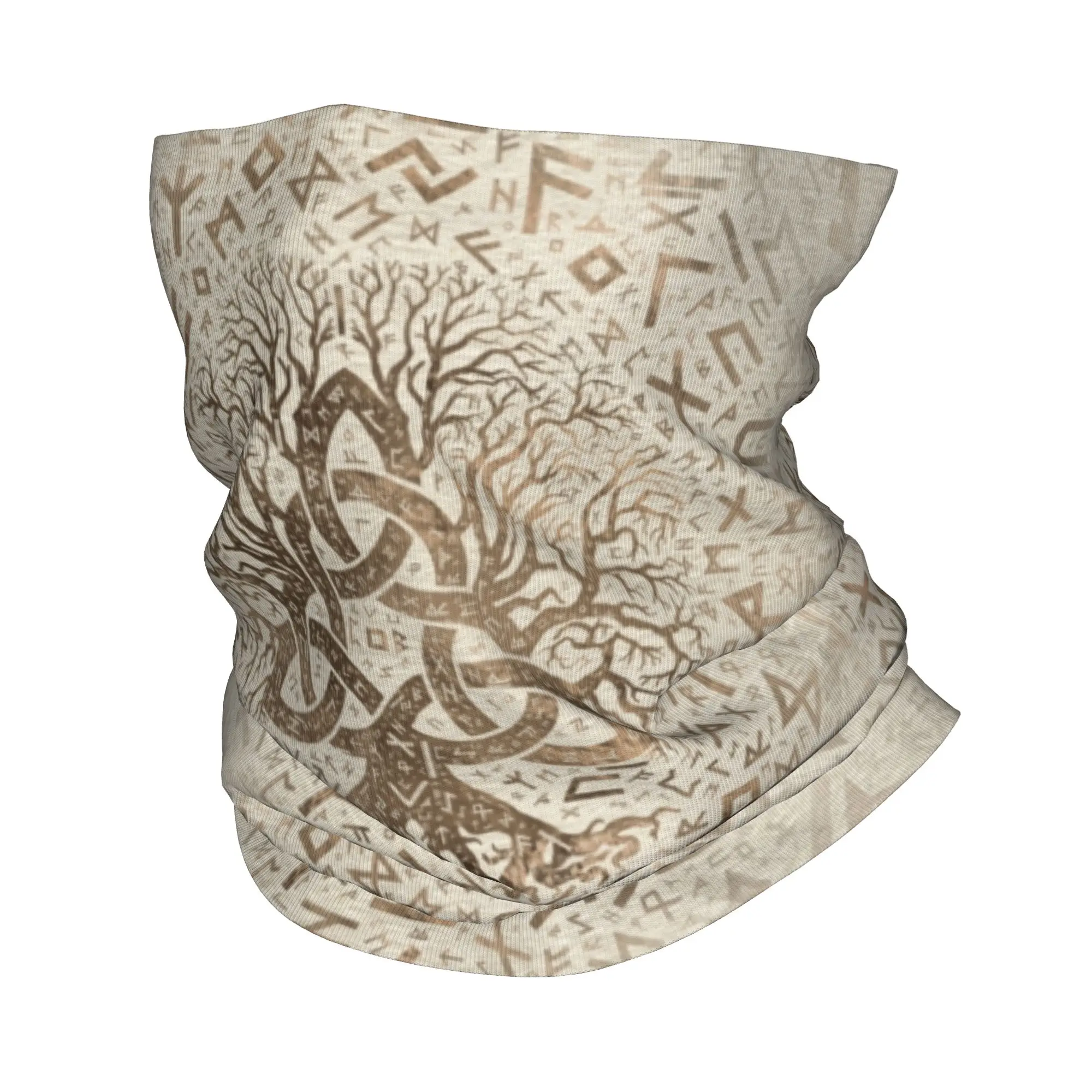 

Древо жизни с пастельной золотой банданой Triquetra, утеплитель для шеи, ветрозащитная накидка, шарф для лица, повязка на голову с гетрами Viking Norse Yggdrasil