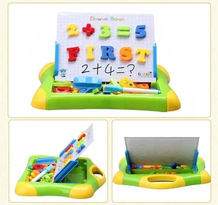 [Funny] 55pcs/set Education toys Writing Boards Children's Magnetic Painting Sets Combination words mathematics learn toy gift