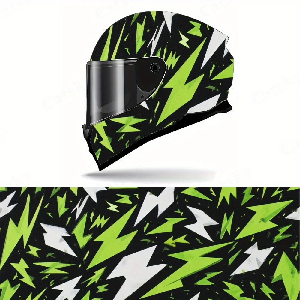 Adesivo Gráfico Abstrato Futurista Geométrico Moderno Inspirado em Tecnologia para Capacete de Moto, Decalque Gráfico de Corrida em PVC Autoadesivo e 