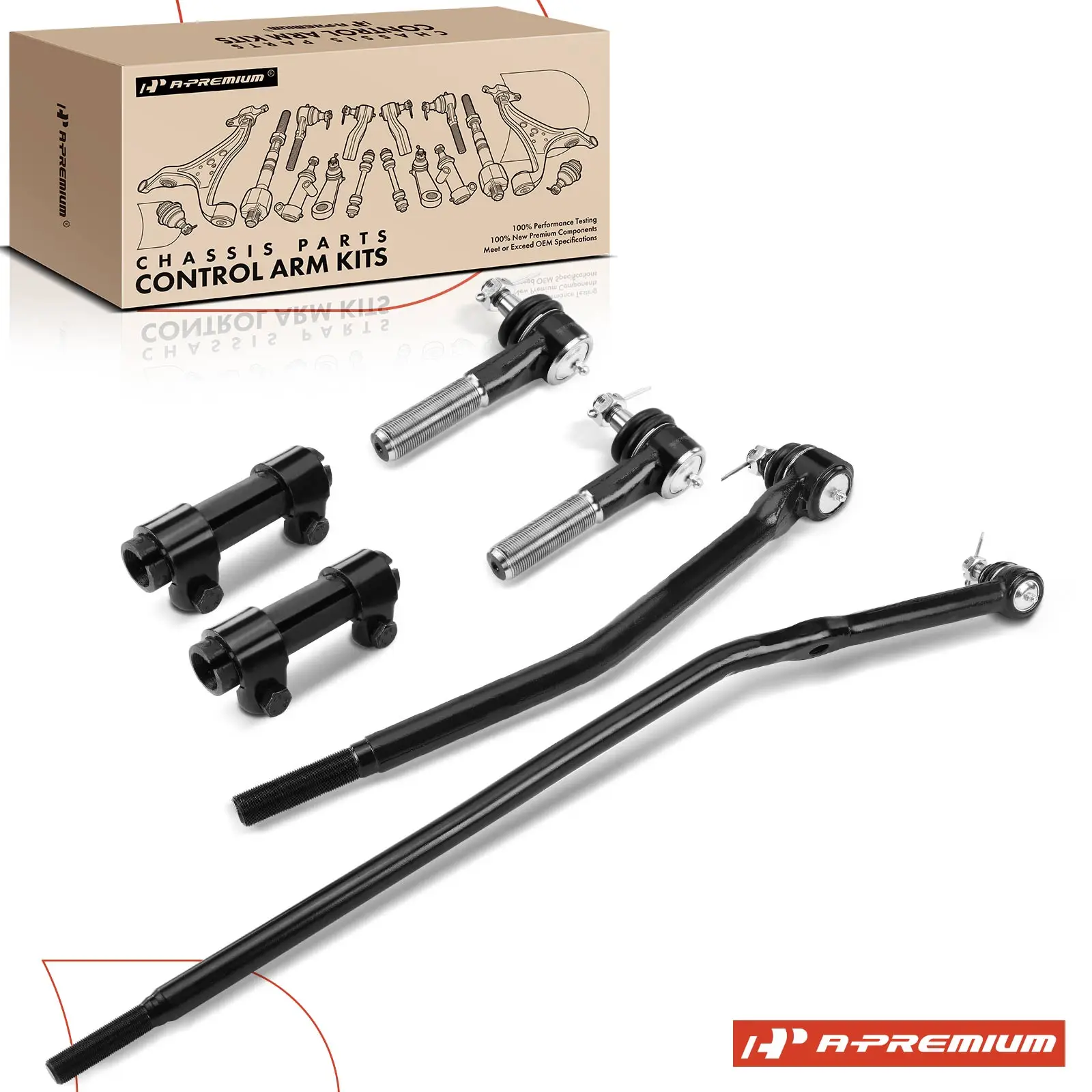 A-Premium 6x Left & Right Steering Drag Link & Tie Rod End for Ford E-150 2003-2006 E-150 Econoline 1992-2002 E-150 Club Wagon