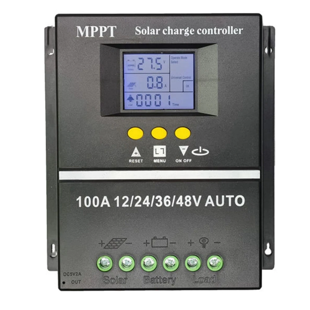 

MPPT/PWM Solar Charge Controller 12V/24V/36V/48V Auto Controller Solar PV Battery Charger with LCD & Dual USB(100A)