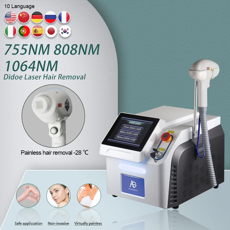 Adg 1200w 808 Diodenlaser Haaren tfernungs maschine hochwertige Haaren tfernungs maschine 755/1064nm Laser Haaren tfernungs maschine