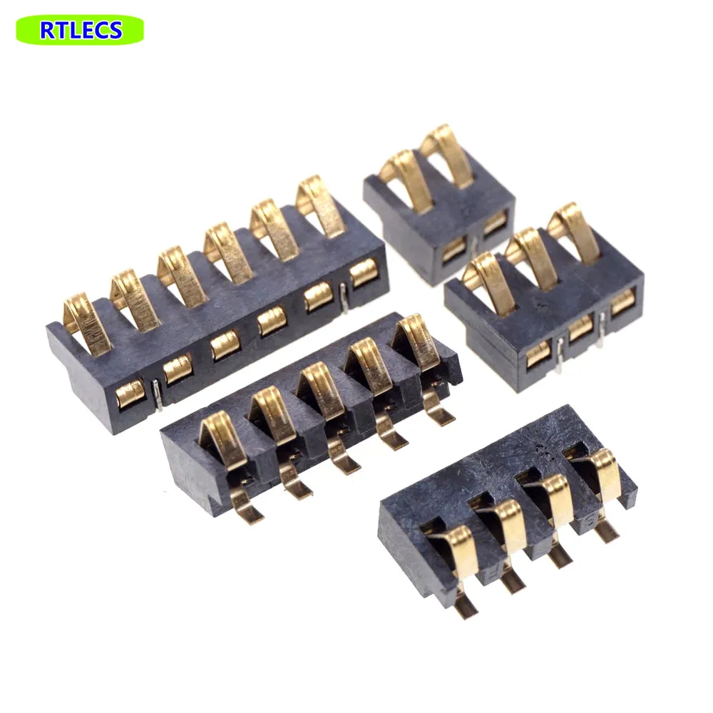 20 Pcs Spring Compression Contact 2.5 mm Pitch 2 3 4 5 6 Pin Male Connector Surface Mount Battery  Reflow Solder PCB