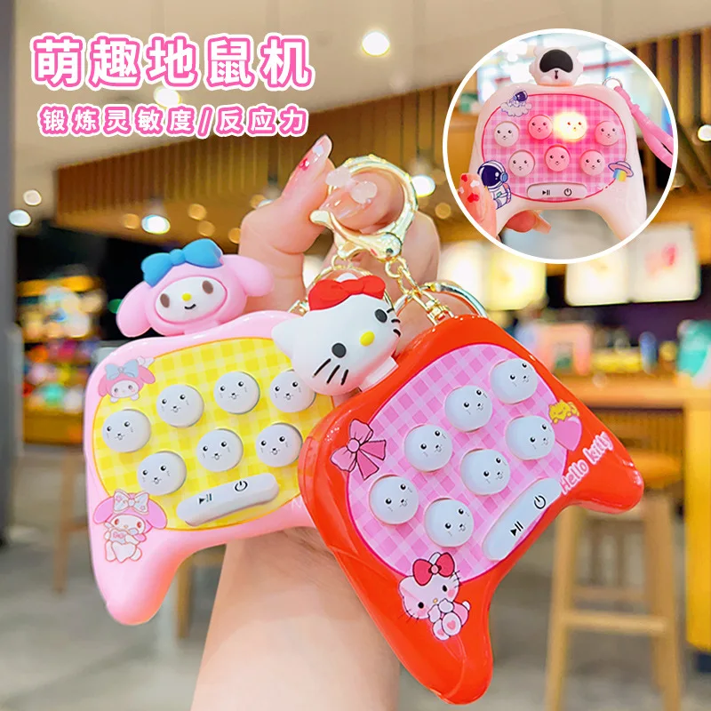 Sanrio Hello Kitty Game Console Mini Handheld Whack-a-mole Mini Decompression Game Console Children\'s Educational ToysKids Gifts