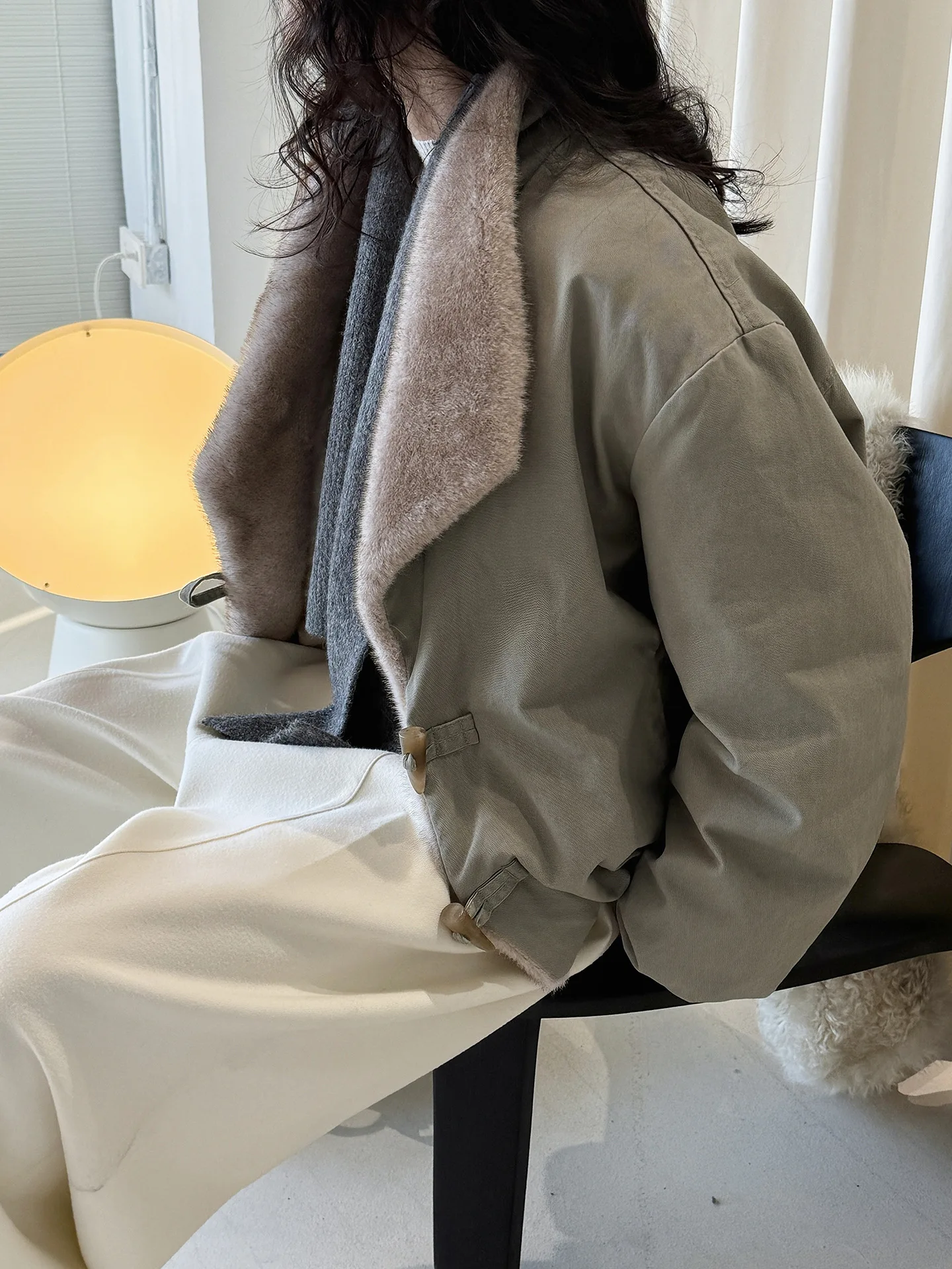 SEIZPROJECTS Winter New Korean Style Fashionable Design Style Lapel Mink Fur down Jacket Comfortable Warm Jacket for Women