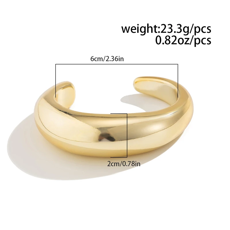 Exaggerated Irregular Cuff Bracelets for Women Fashion Punk Gold Silver Color Glossy Opening Plastic Bangle Female Jewelry - Image 6