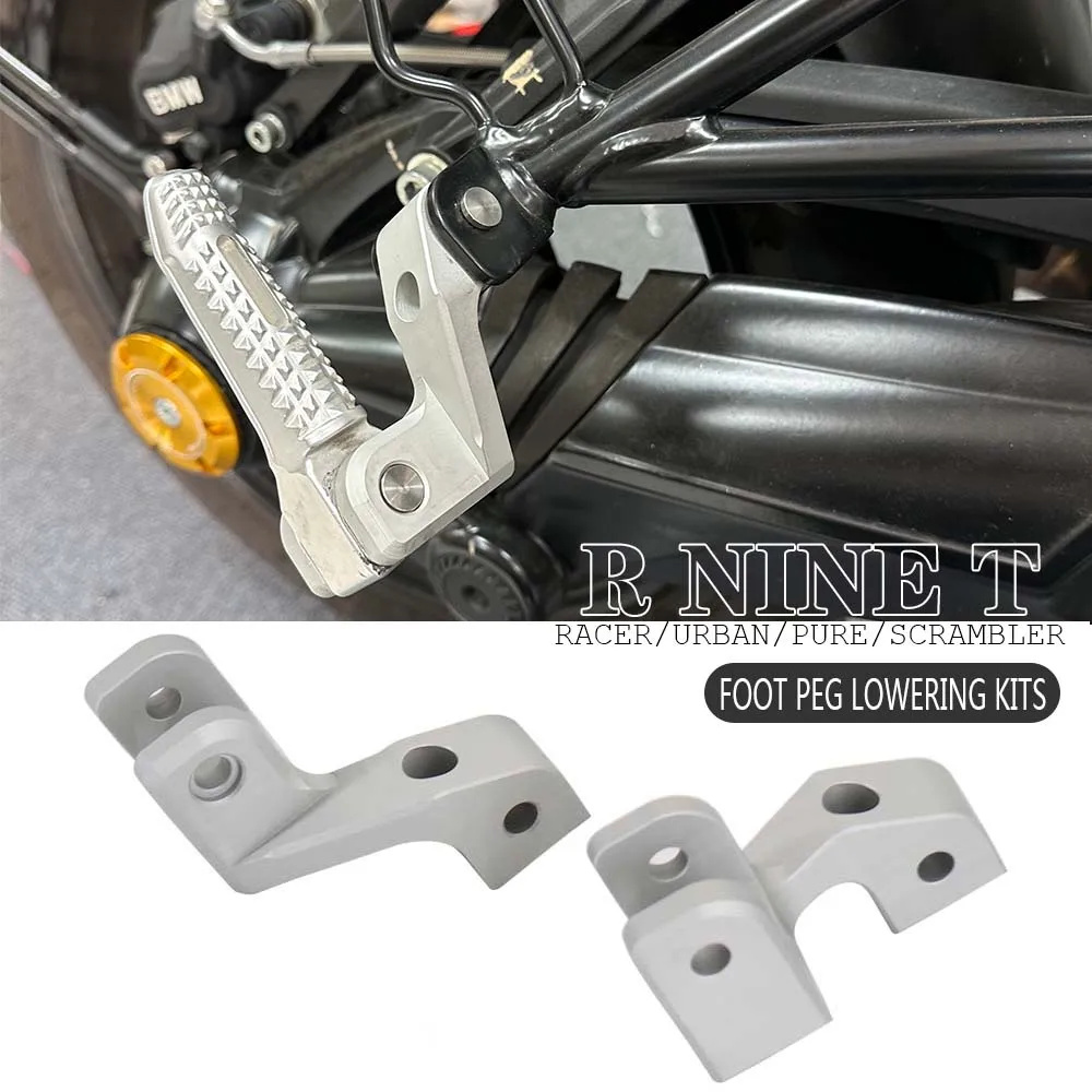 

New RNINET Foot peg Motorcycle Passenger Footpeg Lowering Kit Silver For BMW R9T RnineT Scrambler R NINET NineT Pure Urban Racer