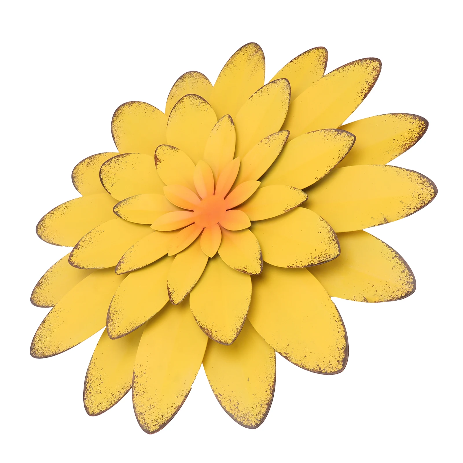

Artificial Flower Wall Decor Metal Floral Ornament Yellow Plant Background Iron Craft Nordic Style Indoor Scene Decor