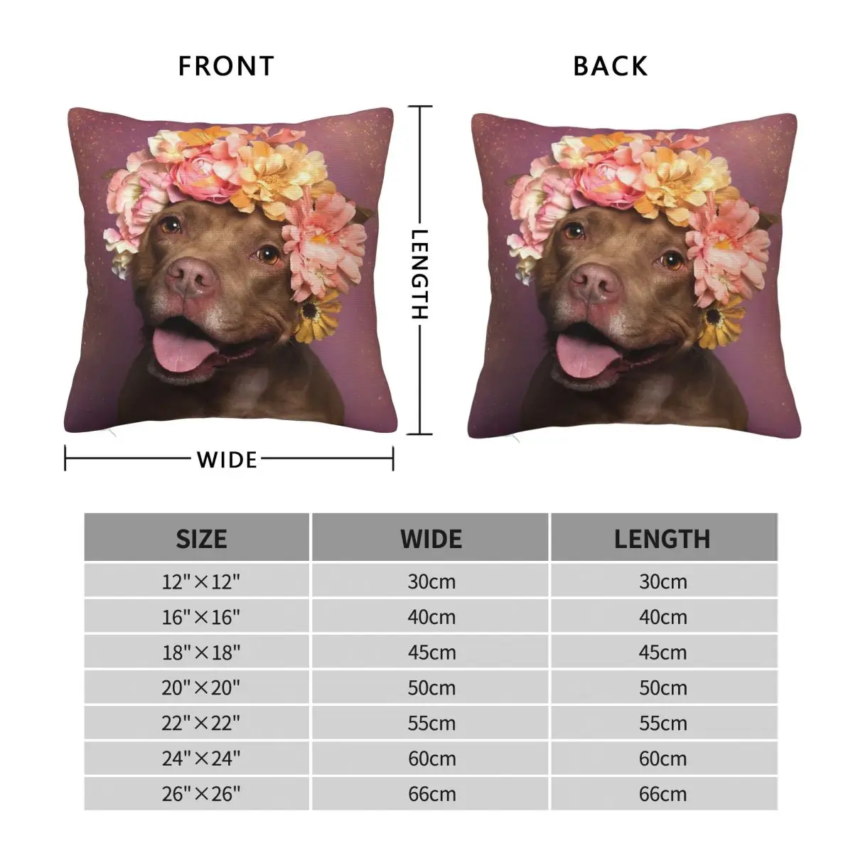 Flower Power Topaz Pit Bull Pillowcase Polyester Linen Velvet Pattern Decorative Pillow Case Bed Cushion Cover Wholesale 45x45