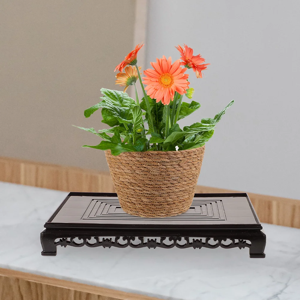 Flower Pot Base Bracket Plant Pots Stand Plastic Potted Display Shelf Vase Statue Riser Desktop Holder