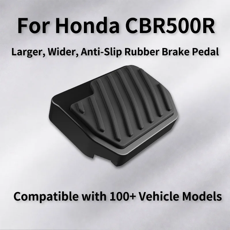 For Honda CBR500R Alloy+Rubber Brake Pedal, Enlarged, Widened, Anti-slip, Larger Area, Easy to Step on, Replacement Part