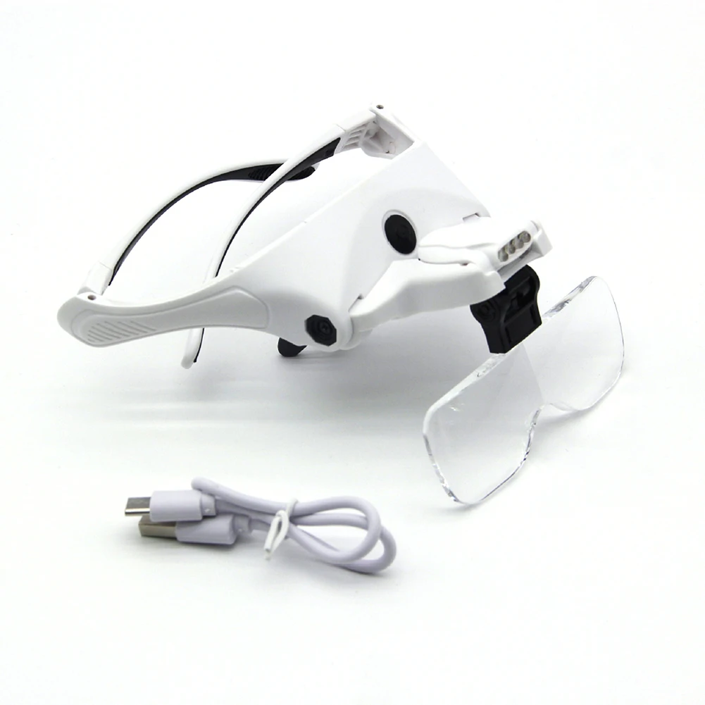 

Оптические увеличительные очки с креплением на голову, с аккумулятором большой емкости, светодиодной подсветкой, для работы без рук, со сменными линзами, портативные