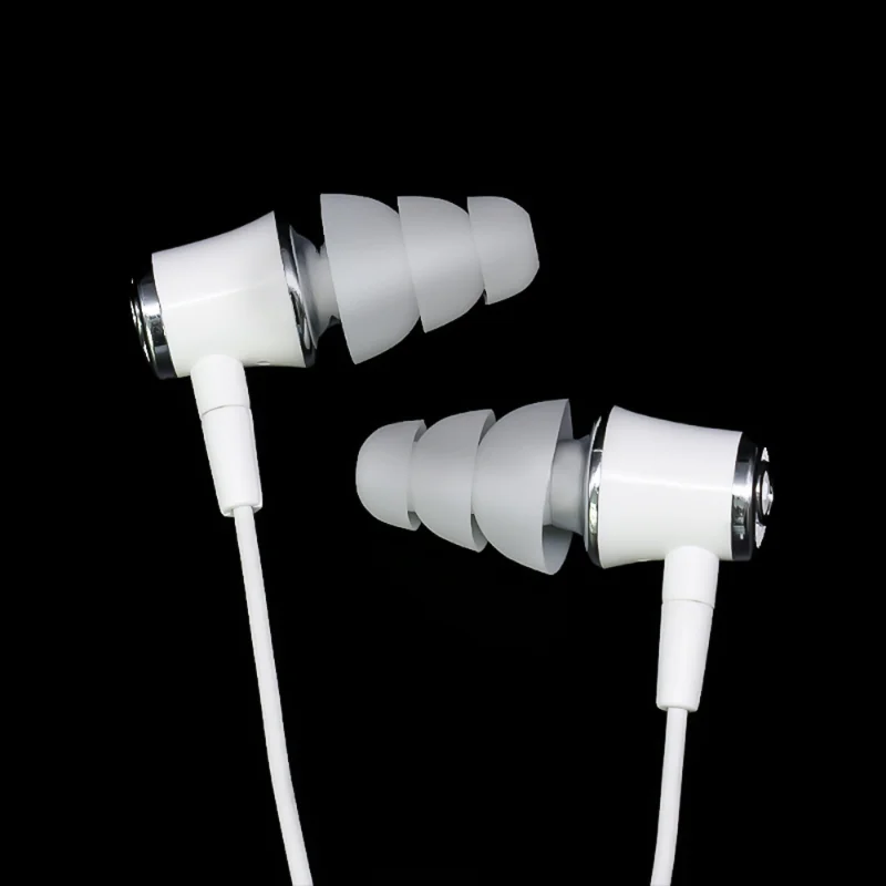 Cubierta de silicona de tres capas para auriculares internos, tapas de repuesto, tapones antideslizantes para la mayoría de los auriculares internos, 6 pares