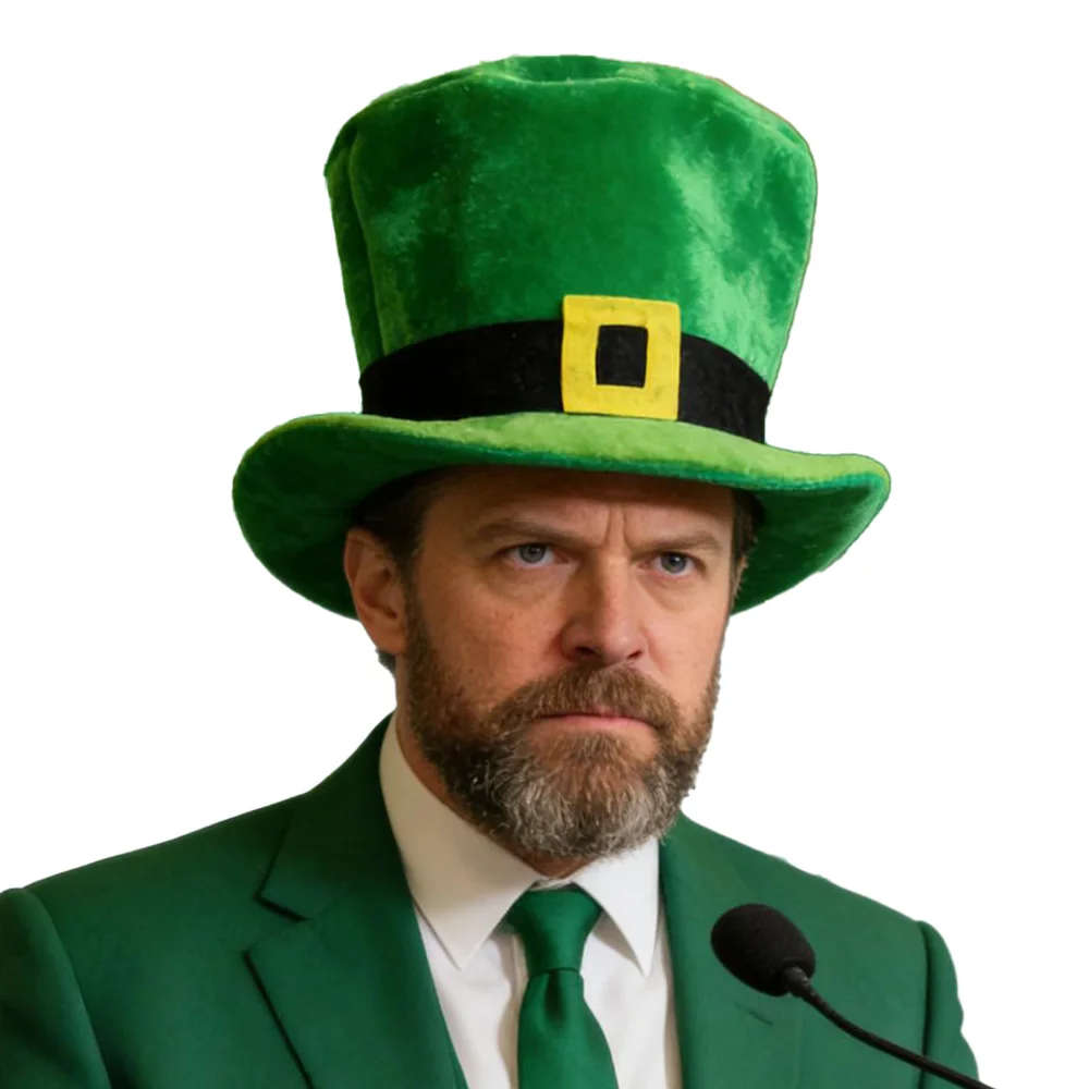 

St.Patrick's Day Green Shamrock Hat Cosplay Funny Irish Festival Top Hats Carnival Halloween Dress Up Party Costume Props Gifts