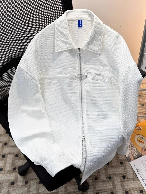 

Новая летняя мужская куртка на молнии с коротким рукавом, металлическая версия, свободный крой, повседневная модная верхняя одежда для подростков на каждый день