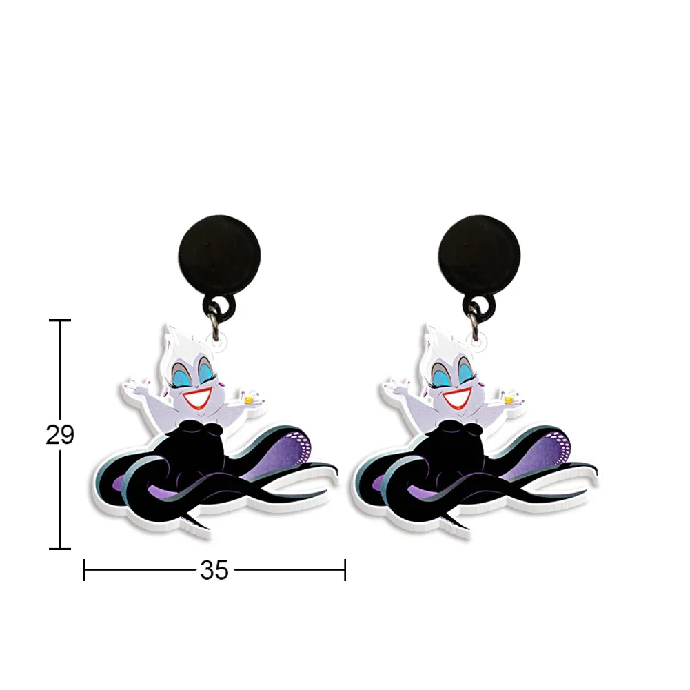 Women Stud Earrings Disney Cruella Movie Figure Character Girl Acrylic Earring Jewelry for Accessories