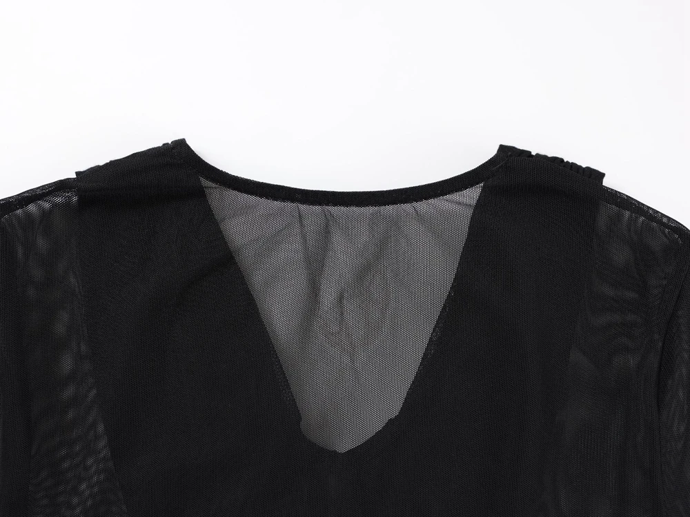 أسود شير الأمومة التقطت الصور فستان شبكة طويلة الأكمام Bodycon ثوب مثير الحمل التصوير الزي استحمام الطفل عثرة ودية #5