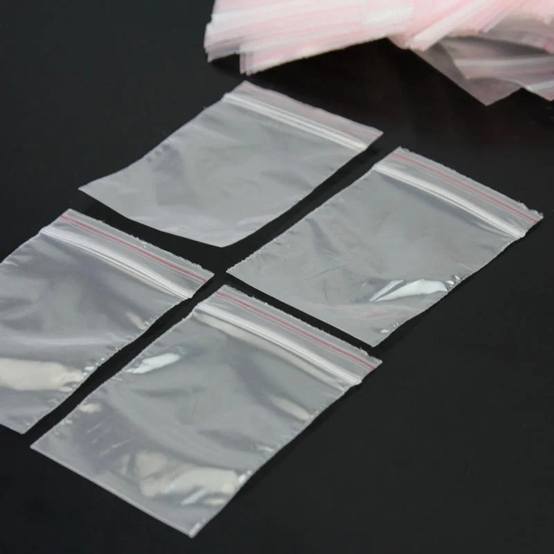 100 Pcs/Lot Clear Plastic Press Seal Resealable Small Cellophane Bags Zip Lock Poly Jewelry