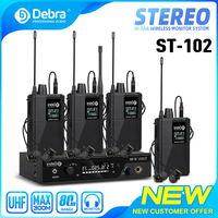 Debra ST-102 Wireless In-Ear Monitor System Stereo with Bluetooth UHF range 80-300m for stage, recording, instrument,drummer