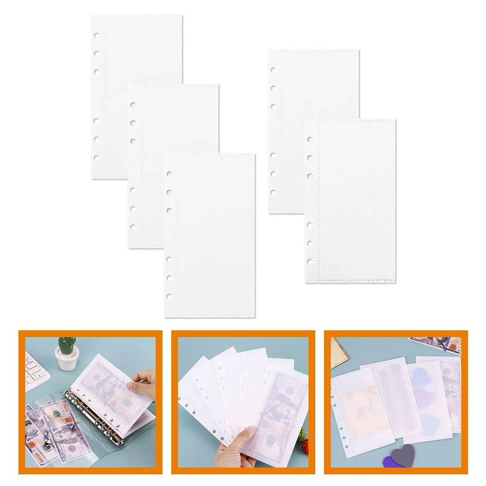 

5 Pcs Loose-leaf Pp Bag Divider Multi-use Binder Pocket Budget Book Inserts Small Accessories for