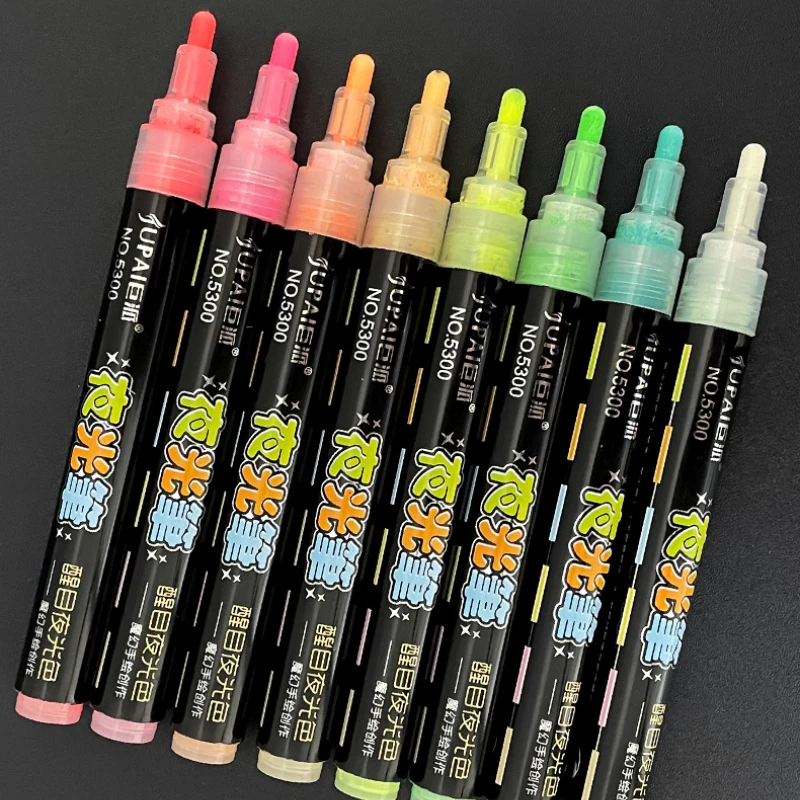 8 색 빛나는 펜 빛나고 오래 지속되는 빠른 건조 방수 낙서 바디 페인팅 DIY 수공예품