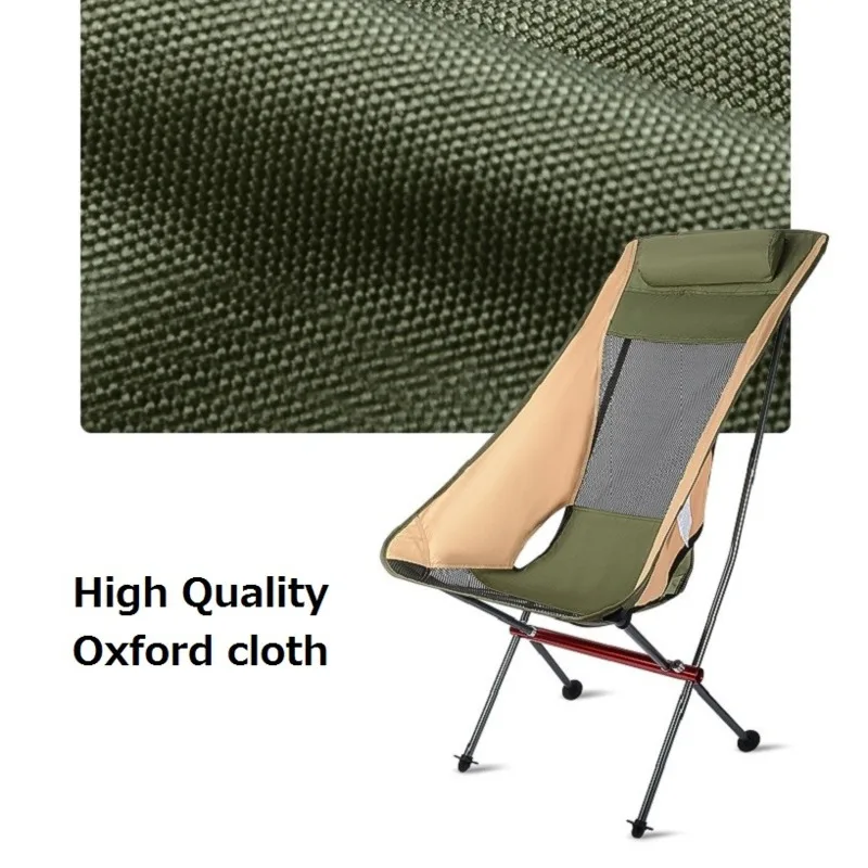 New Outdoor Folding Chair Ultralight Aluminum Moon Chair Picnic Beach Fishing Chairs Garden Seat Portable Hiking Camping Chair