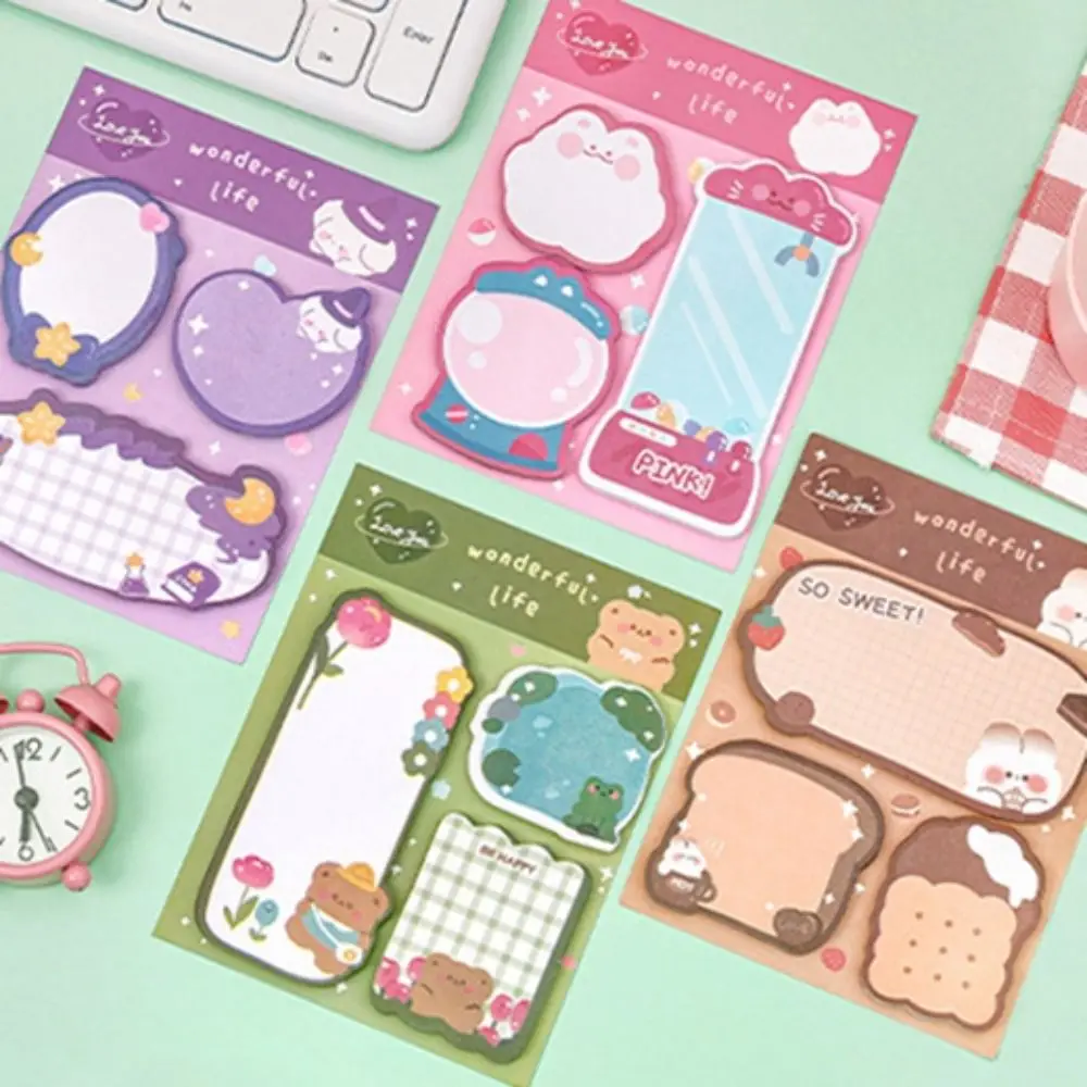 Notebook Bear Cartoon Sticky Notes Rabbit Cartoon Bear Sticky Notes To Do List Kawaii Rabbit Sticky Notes Kids Gift