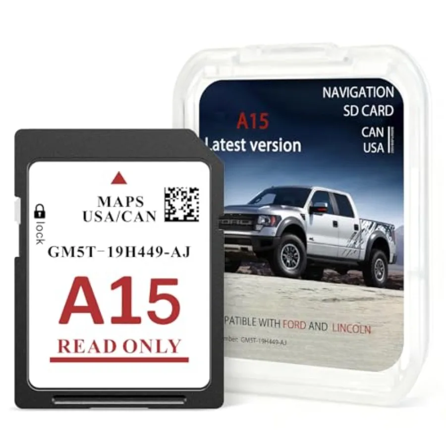 2025 Latest Navigation SD Card for A15 GPS Map Update for Lincoln and, Compatible with F-150, Explorer, Escape, Fusion, Edge, E