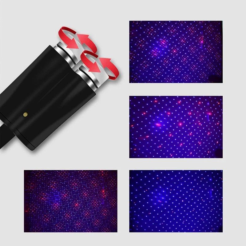 스타 프로젝터 야간 조명, 조정 가능한 로맨틱 갤럭시, 유연한 USB 인테리어 자동차 조명, 휴대용 야간 램프 장식