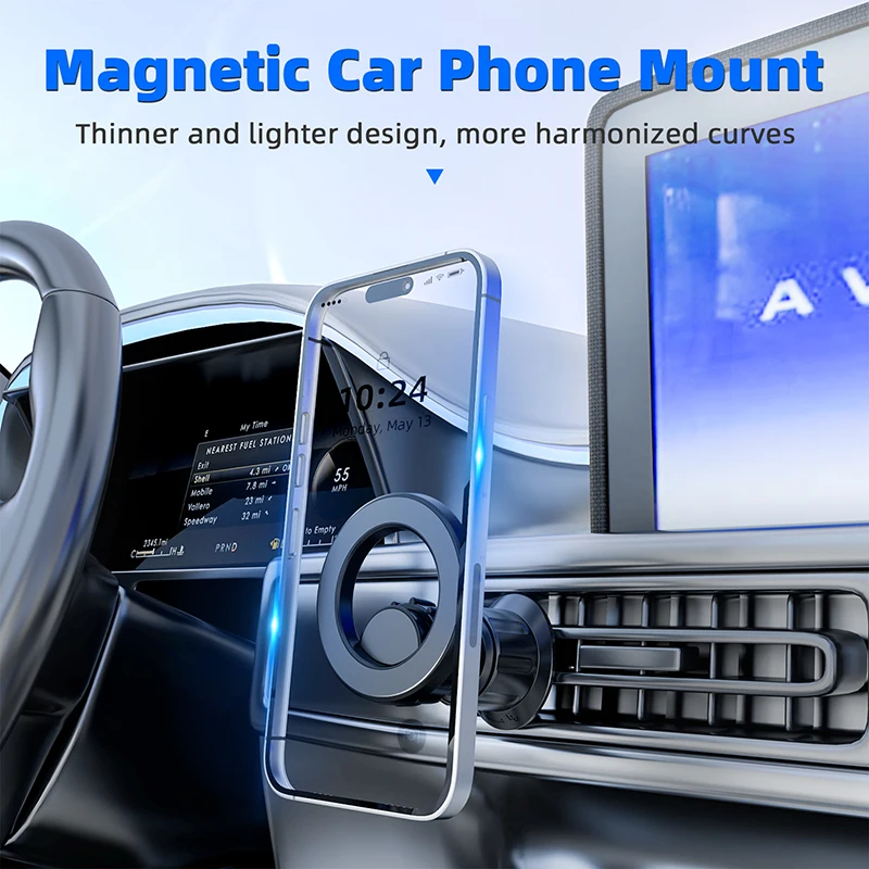 Magnetic Car Phone Mount Strong Magnetic 360°Rotation Eco Friendly Material Car Phone Holder Compatible For iPhone Xiaomi Huawei