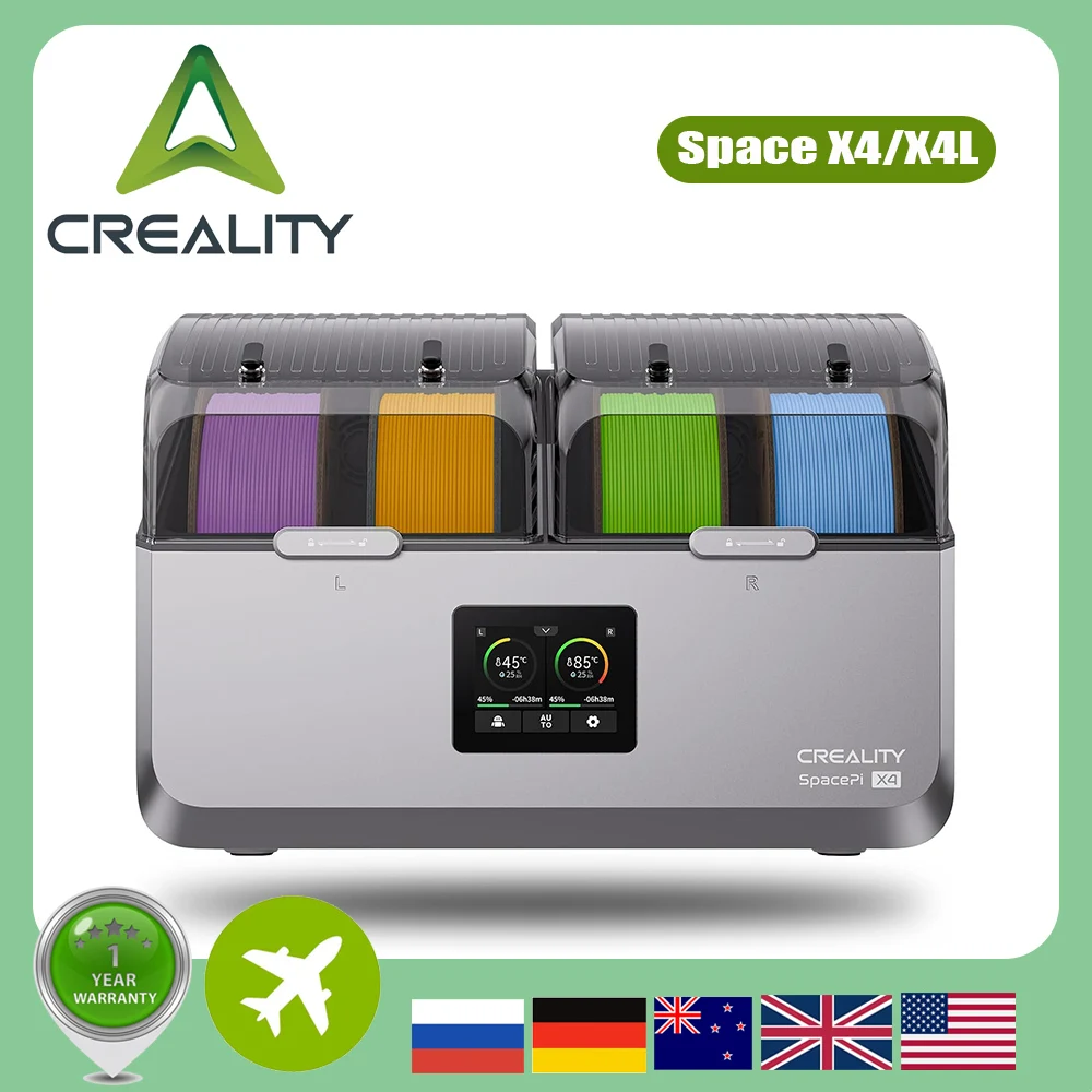 Creality Space X4 X4L Filament Dryer 3D Printer 4 Pools Filament Dehydrator Dual Independent Heating Chamber 45℃-75℃ 1.75-2.85mm