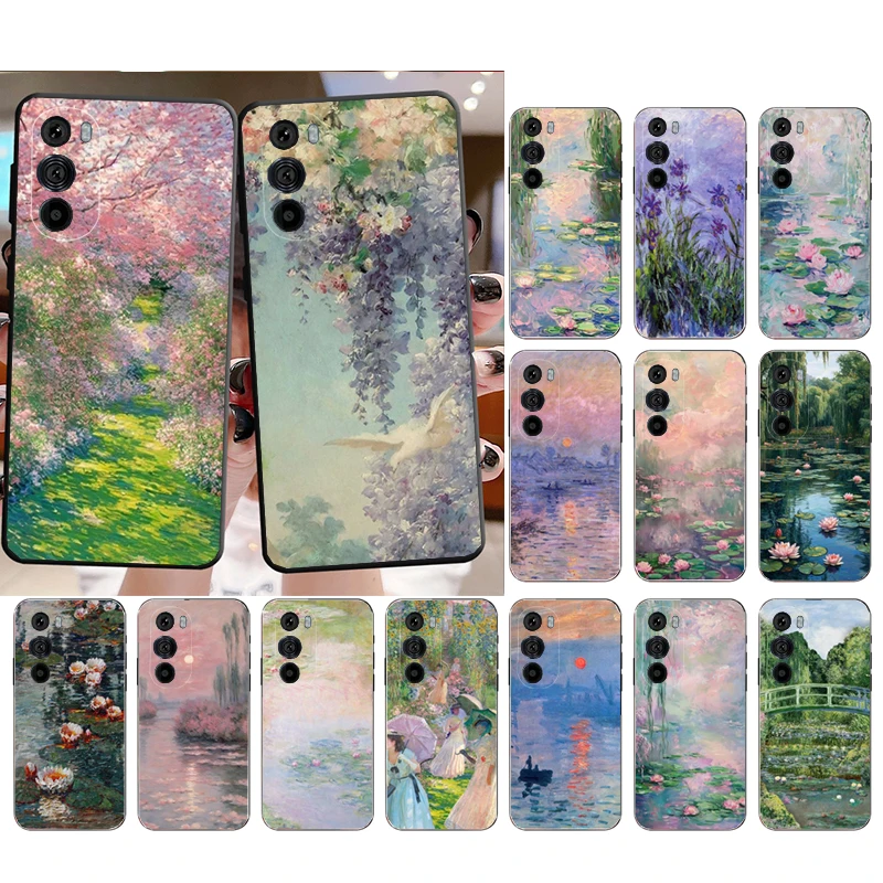 

Claude Monets Garten Lotus Case For Motorola Edge 50 40 Pro 60 50 40 30 Ultra Neo Fusion Moto G Play G Stylus G Power G 2025