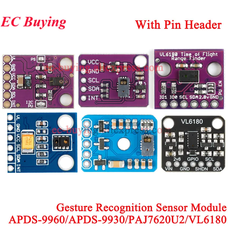 5Pcs/1pc APDS-9930 APDS-9960 7620 9 Gesture Recognition RGB Sensor Module PAJ7620U2 VL6180 VL6180X Range Finder Optical Ranging