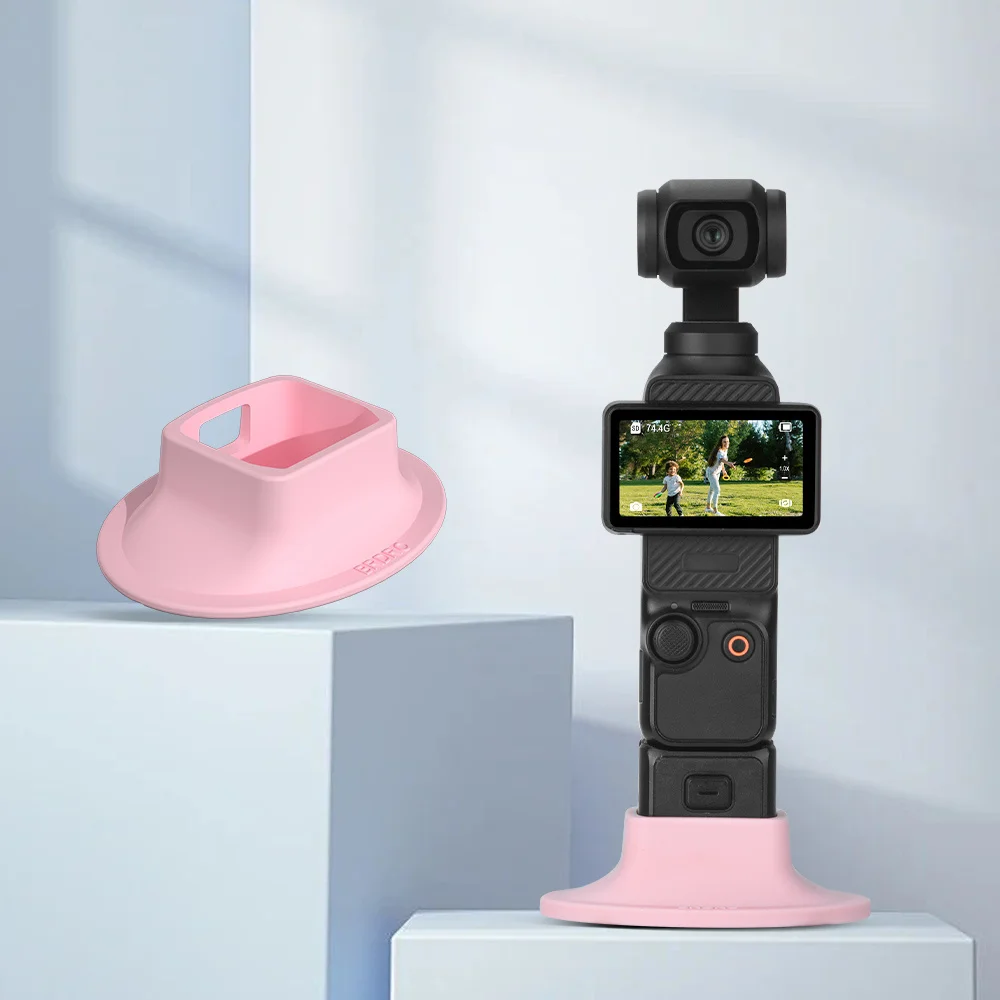 DJI Osmo 포켓 3 용 소프트 실리콘 베이스, 어댑터 베이스 브래킷, 스포츠 카메라 미끄럼 방지 고정 익스텐션 베이스 스탠드, 핸드헬드 짐벌