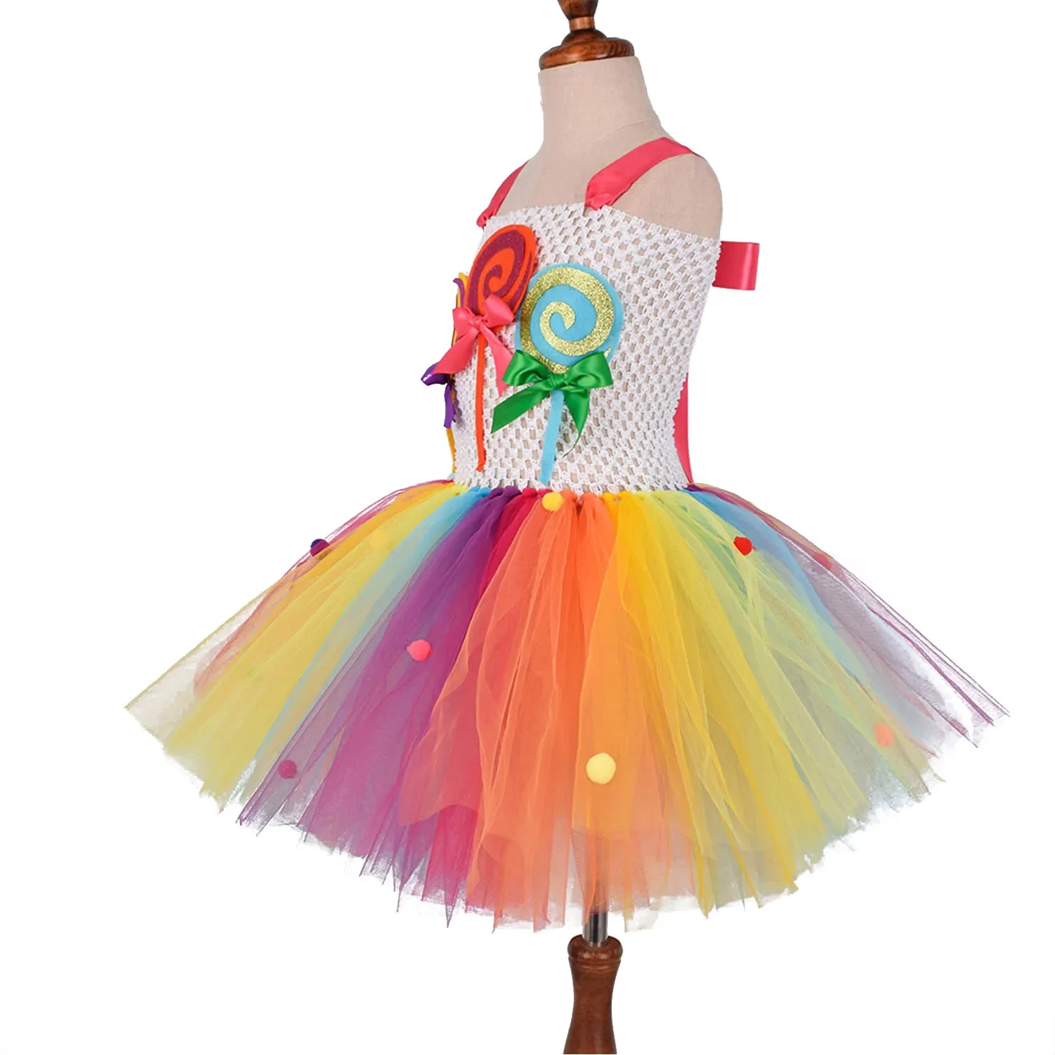 Baby Girls Rainbow Candy Tutu Dress Lollipop Halloween Costumes for Kids Girl Candyland Party Princess Dresses Birthday Outfits