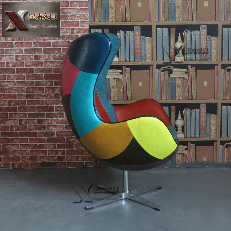 كرسي على شكل بيضة مخصص على الطراز الصناعي، كرسي دوار للمقهى والفندق، مقعد كمبيوتر مكتبي، أريكة فردية إبداعية